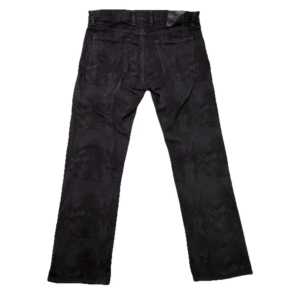Alberto Men's Brushed Double Black Denim Jeans Modern Fit Straight‎ 36/32 Stone